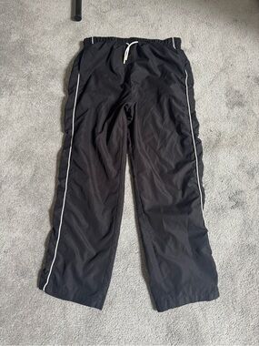 Black Jogger Sweatpants with White Piping